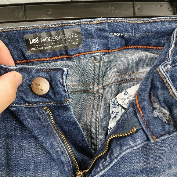 Lee‎ Modern Series Bootcut Jeans Womens 29x28.5 Blue Denim Cotton Curvy Mid Rise - Picture 3 of 10